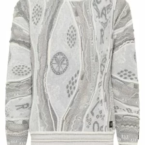 Bekleidung Carlo Colucci Pullover Damian In Weiß / Grau Günstig Kaufen 9