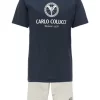Bekleidung Carlo Colucci Pyjama Cognolato In Navy Günstig Kaufen 14